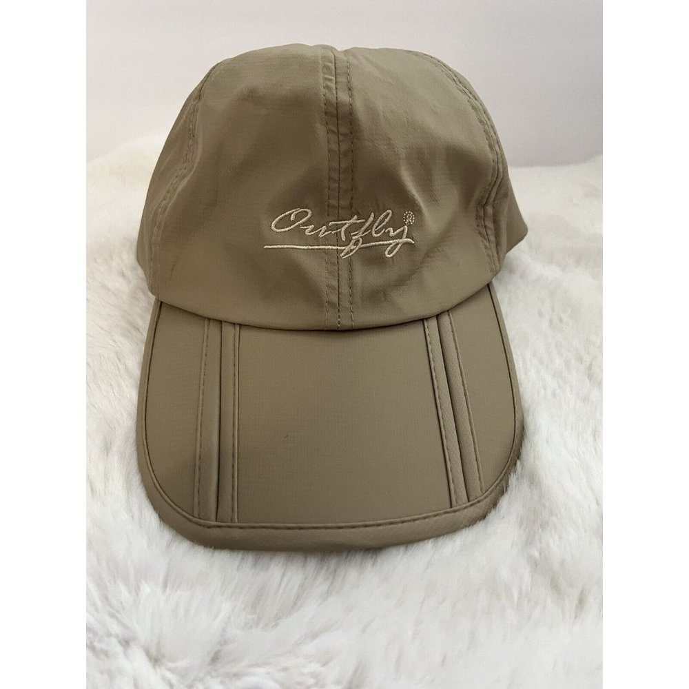Outfly Hat Tan Folding Foldable Packable Bill Lightweight Vented Fishing